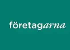Företagarna" i vit kursiv text mot grön bakgrund