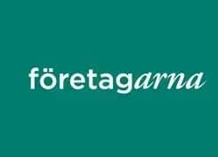 Logotype "företagarna" on green background
