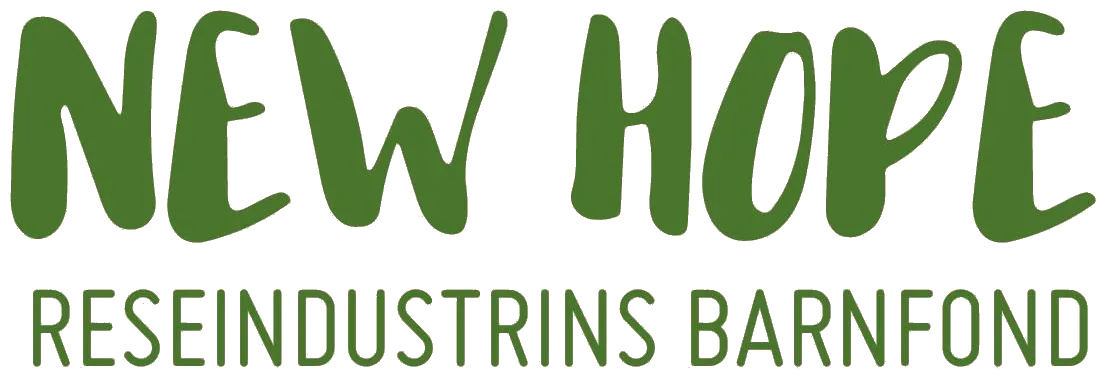 Green letters with "New Hope Travel Industry Children's Fund" text